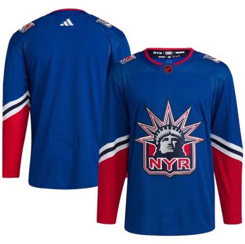 Men%27s New York Rangers Blank Blue 2022-23 Reverse Retro Stitched Jersey->new york rangers->NHL Jersey